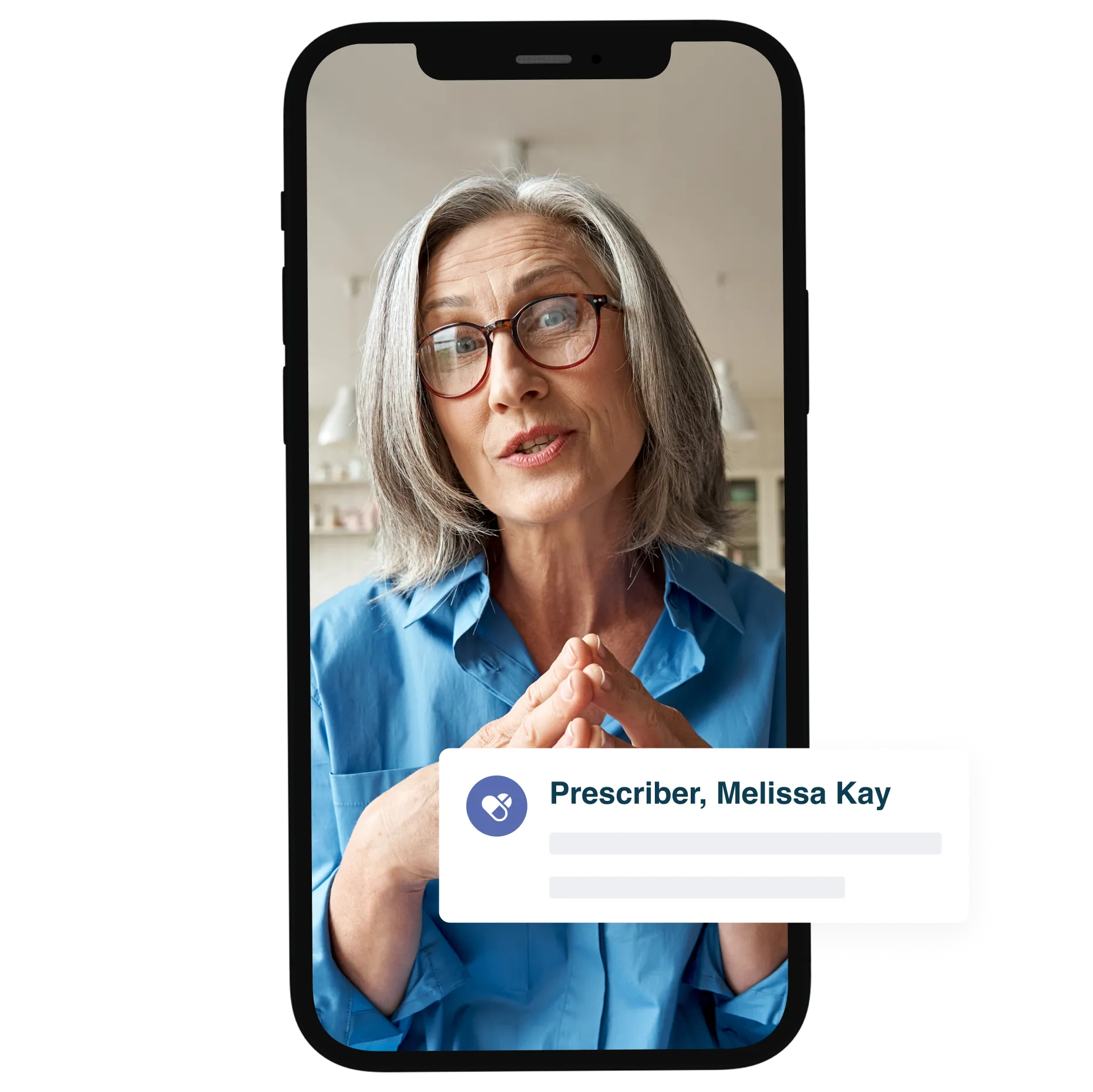 Step 2 illustration: clinician video call shown on desktop